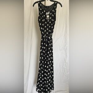 Black and White Halter Maxi Sundress